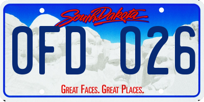 SD license plate 0FDO26