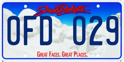 SD license plate 0FDO29