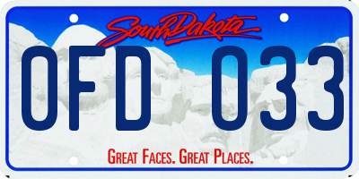 SD license plate 0FDO33