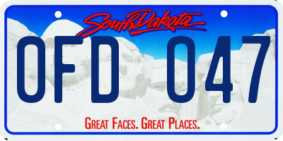 SD license plate 0FDO47