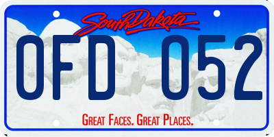 SD license plate 0FDO52