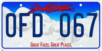 SD license plate 0FDO67
