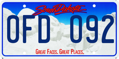 SD license plate 0FDO92