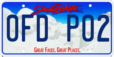 SD license plate 0FDP02