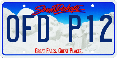 SD license plate 0FDP12