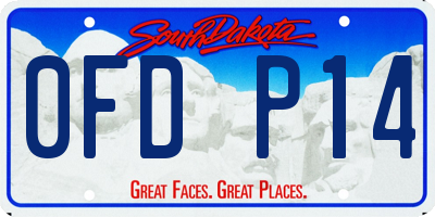 SD license plate 0FDP14