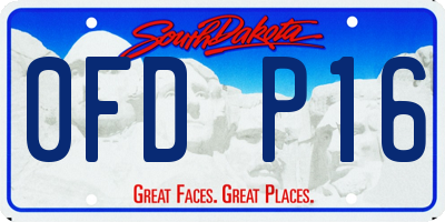 SD license plate 0FDP16