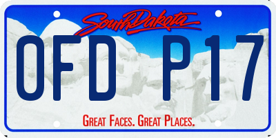 SD license plate 0FDP17