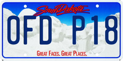 SD license plate 0FDP18