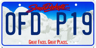 SD license plate 0FDP19
