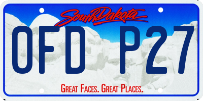 SD license plate 0FDP27