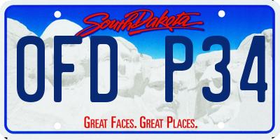 SD license plate 0FDP34