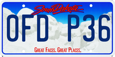 SD license plate 0FDP36