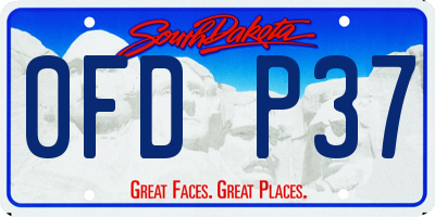 SD license plate 0FDP37