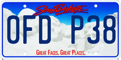 SD license plate 0FDP38