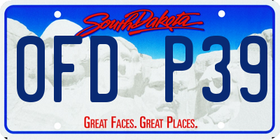 SD license plate 0FDP39