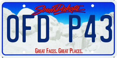 SD license plate 0FDP43