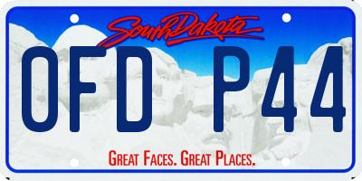 SD license plate 0FDP44