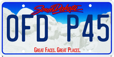 SD license plate 0FDP45