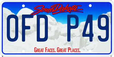 SD license plate 0FDP49