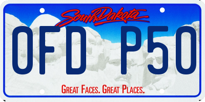 SD license plate 0FDP50