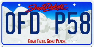 SD license plate 0FDP58