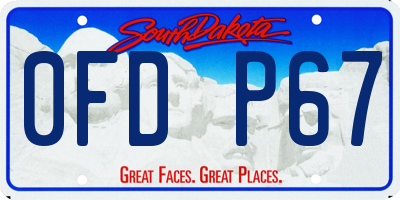 SD license plate 0FDP67