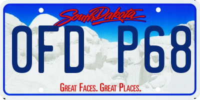 SD license plate 0FDP68