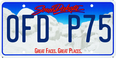SD license plate 0FDP75