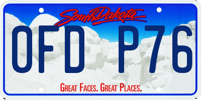SD license plate 0FDP76