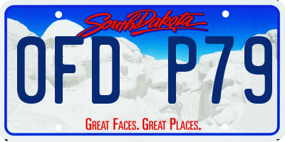 SD license plate 0FDP79