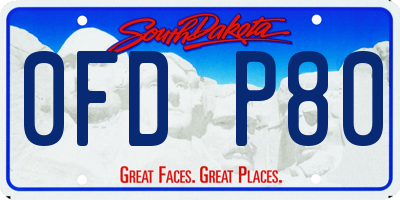 SD license plate 0FDP80