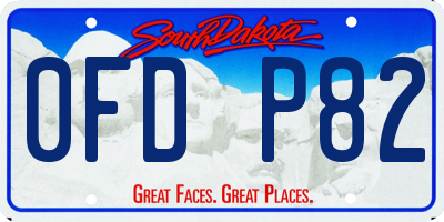 SD license plate 0FDP82