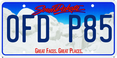 SD license plate 0FDP85