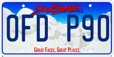 SD license plate 0FDP90