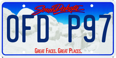 SD license plate 0FDP97