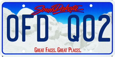SD license plate 0FDQ02