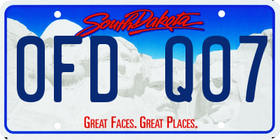 SD license plate 0FDQ07