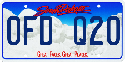 SD license plate 0FDQ20