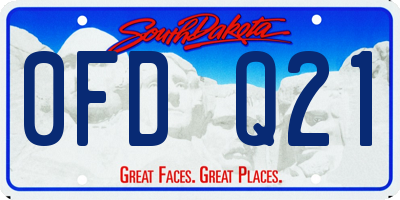 SD license plate 0FDQ21