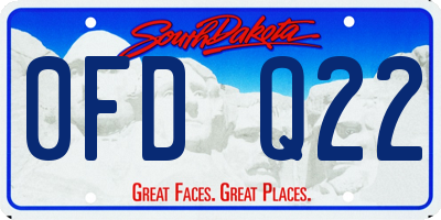 SD license plate 0FDQ22