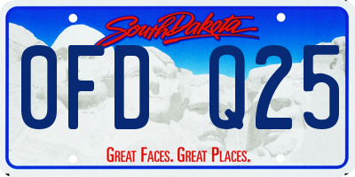 SD license plate 0FDQ25