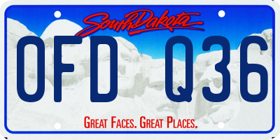 SD license plate 0FDQ36