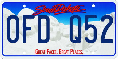 SD license plate 0FDQ52
