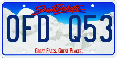 SD license plate 0FDQ53