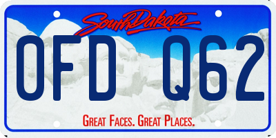SD license plate 0FDQ62