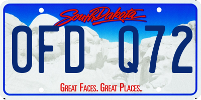 SD license plate 0FDQ72