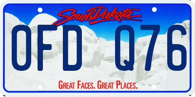 SD license plate 0FDQ76