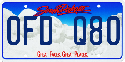 SD license plate 0FDQ80