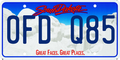 SD license plate 0FDQ85
